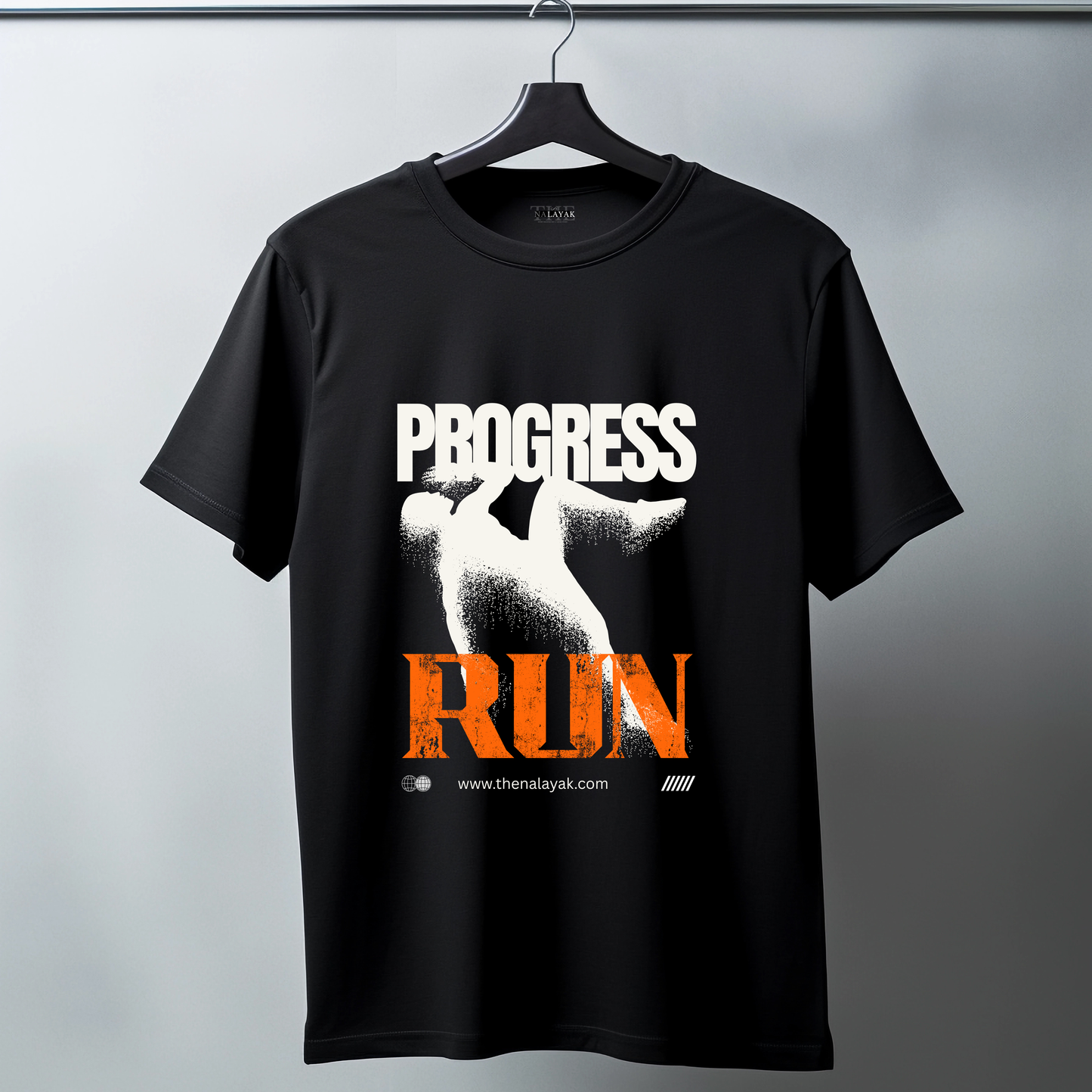 THE NALAYAK BLACK T-SHIRT WITH MOTIVATIONAL PRINT